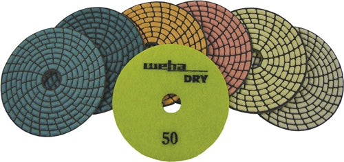 Weha 4 inch Spiral DRY Diamond Polishing Pad for Granite — No Water Needed