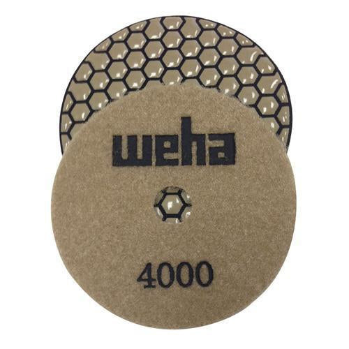Weha 4 inch DRY Diamond Polishing Pad 4000 and 5000 Grit — Ultra Fine Dry Finish